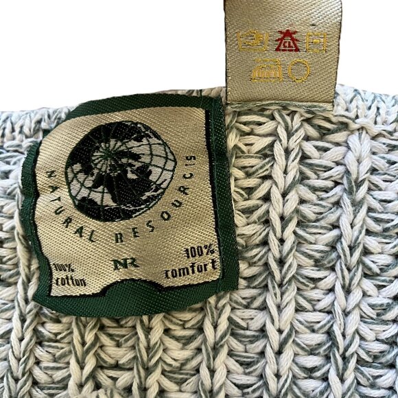 Natural Resources Shaker Knit Cotton Pullover Sweater Sage Heather Vintage 90s - Picture 6 of 6